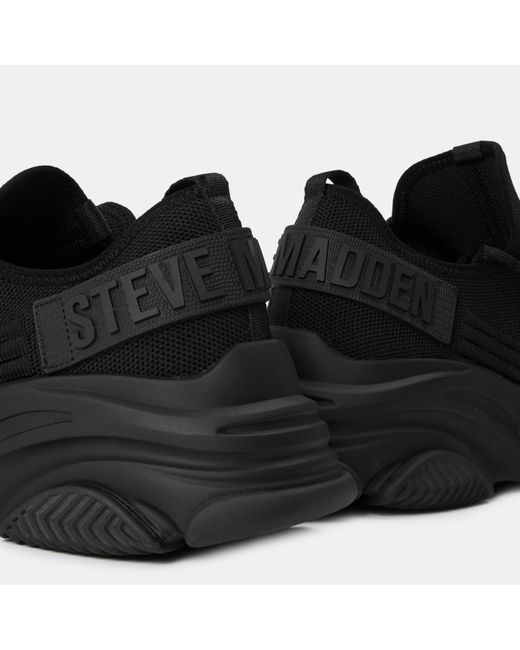 Steve Madden Black Prospect Lace-Up Sneakers for men