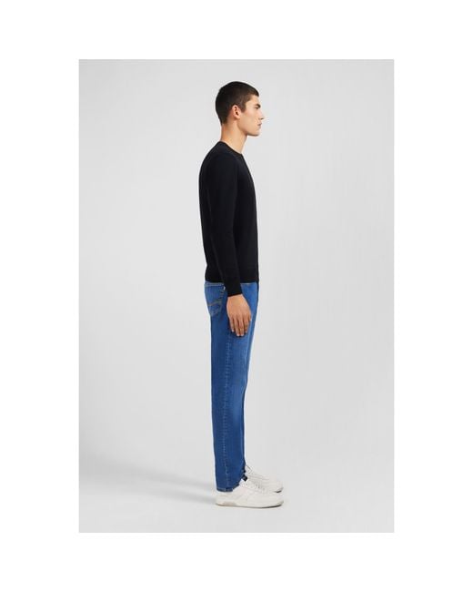 Eden Park Black Crew Cotton Jumper for men