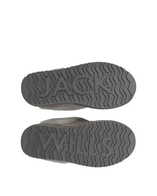 Jack Wills Gray Mule Slippers Ladies