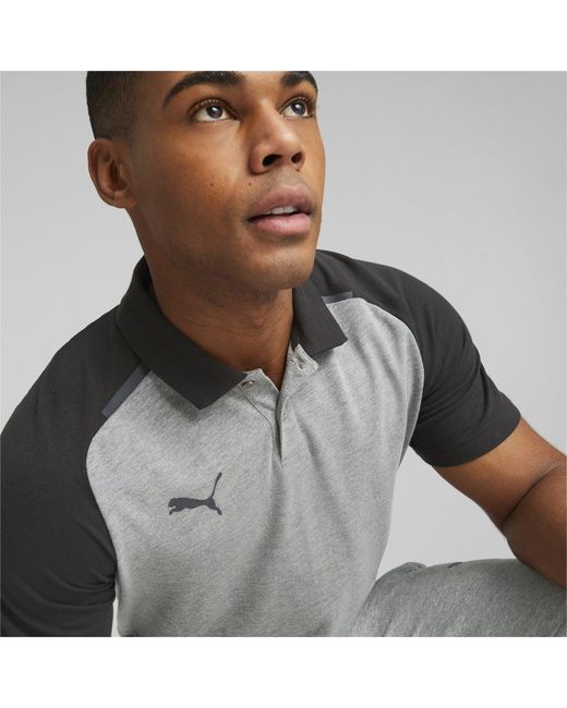 PUMA Gray Teamcup Casuals Polo Shirt for men