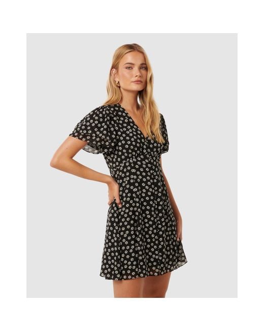 Forever New Black Pria Button Through Mini Dress
