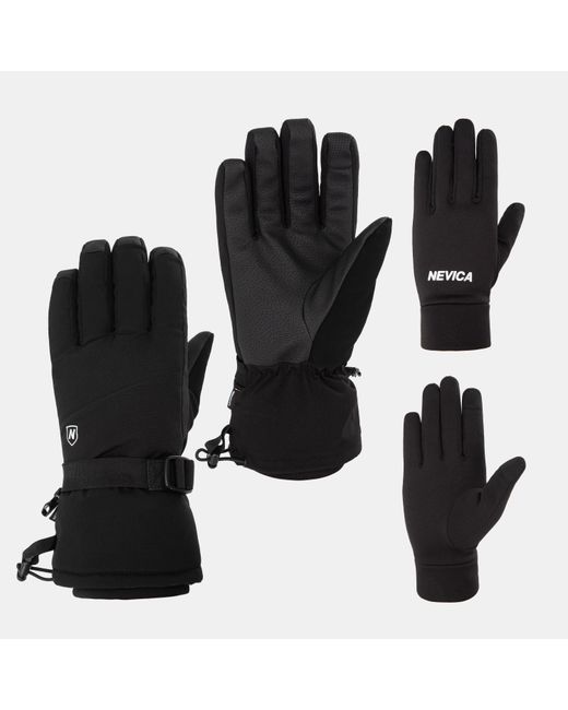Nevica Black 3-In-1 Ski Gloves