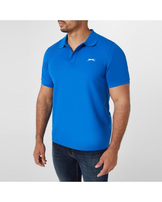 Slazenger 1881 Blue Plain Polo Shirt for men