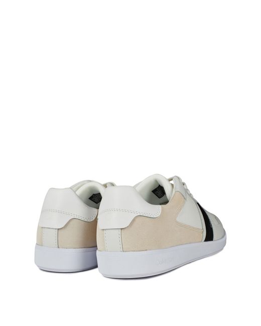 Calvin Klein White Lace Up Mix Trainers for men