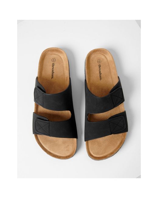 Threadbare Black Artemis Flat Sandal for men