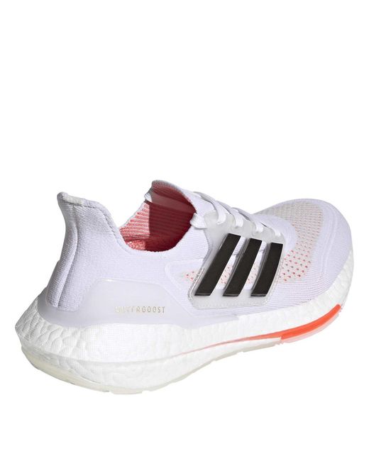 Adidas White Ultraboost 21 Running Shoes