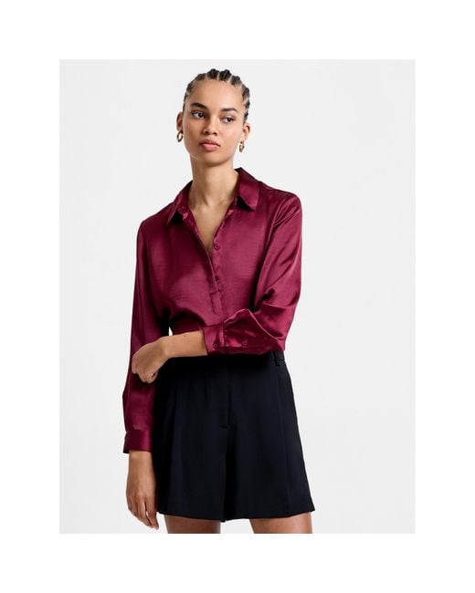 French Connection Red Fc Irinia Long Sleeve Blouse
