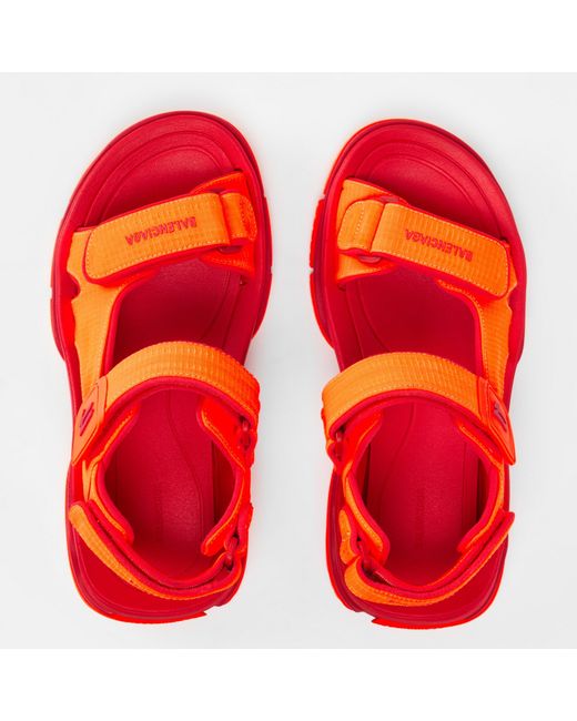 Balenciaga Red Flat Sandals for men