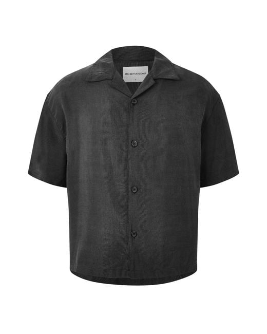 MKI Miyuki-Zoku Black Vacation Short Sleeve Bowling Shirt for men