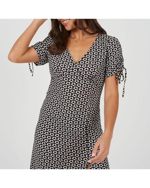 Brave Soul Gray Short Sleeve A Line Dress