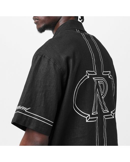 Represent Black Border Short Sleeve Patterned Shirt for men