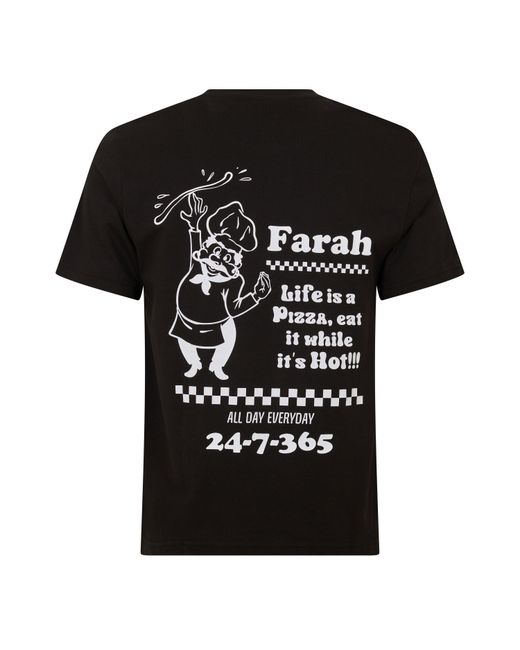 Farah Black Brent Graph T-Shirt for men