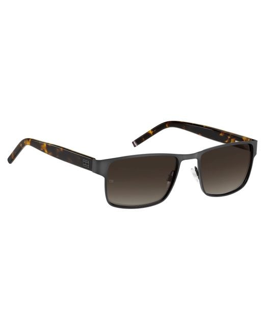 Tommy Hilfiger Black Round Sunglasses for men