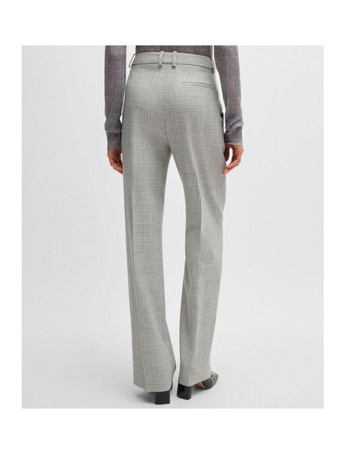 Boss Gray Tanity 10260288 01 Straight Leg Trousers