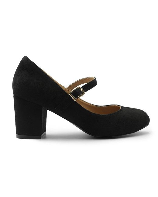 Where's That From Black Araceli Block Heel Pumps