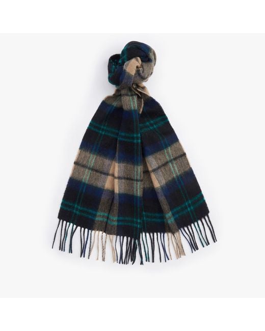 Barbour Blue Tartan Wool Cashmere Scarf