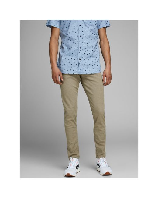 Jack & Jones Gray Dave Chino Trousers for men