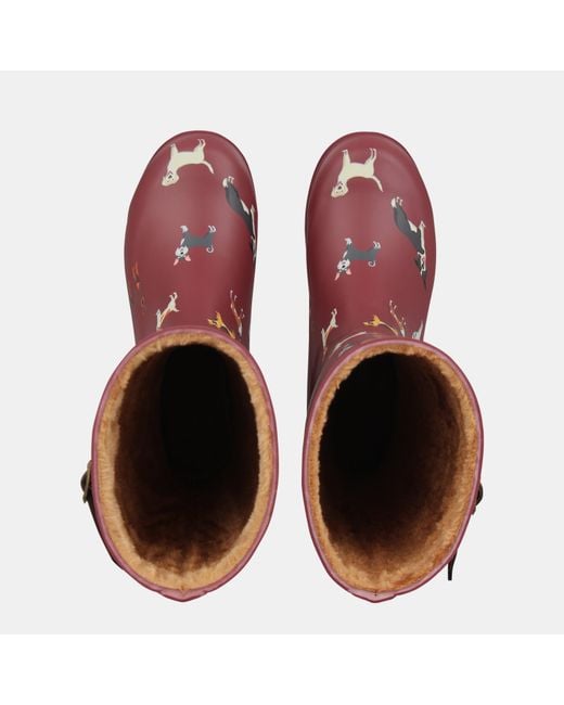 Gelert Red Fur Lined Welly Boot