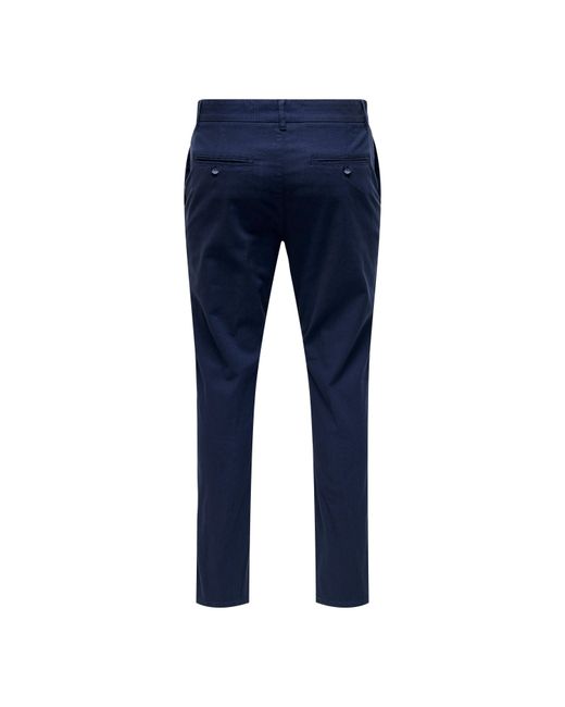 ONLY Blue Slim Fit Trousers for men