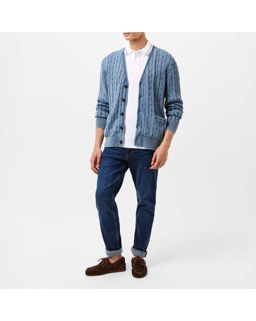 Tommy Hilfiger Blue Denton Whiskered Straight Leg Jeans for men