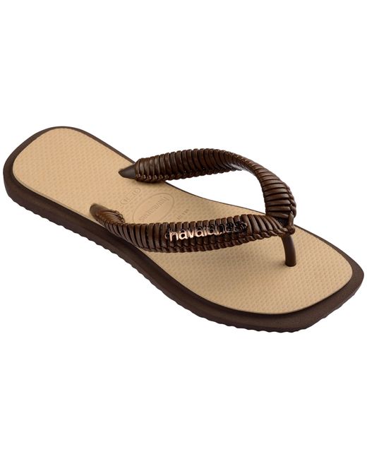 Havaianas Brown Top Sqr Fusion Boho Flip Flops