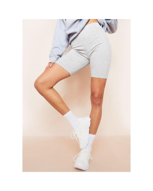 Missy Empire Gray Ribbed Knit Cycle Shorts