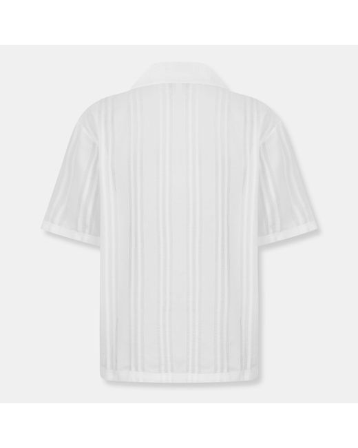 Represent White Short Sleeve Bowling Shirt for men