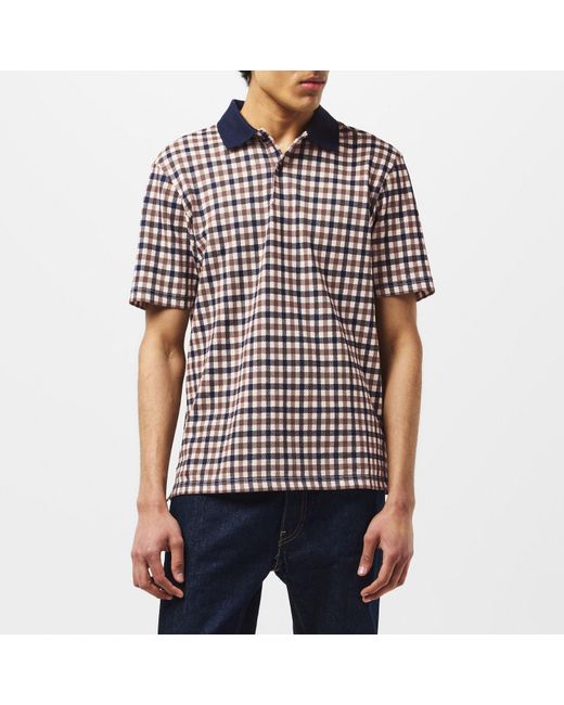 Aquascutum Black Checked Polo for men