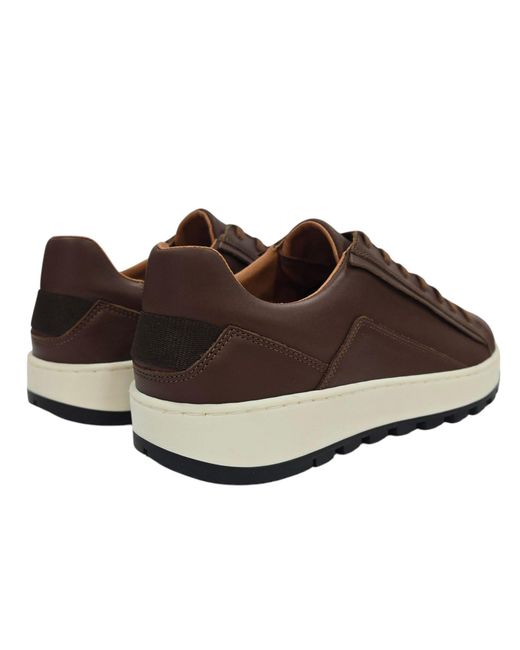 Deakins Brown Gilmore Leather Lace Up Cloudfoam Low-Top Trainers for men