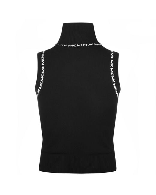 MICHAEL Michael Kors Black High Neck Crop Top