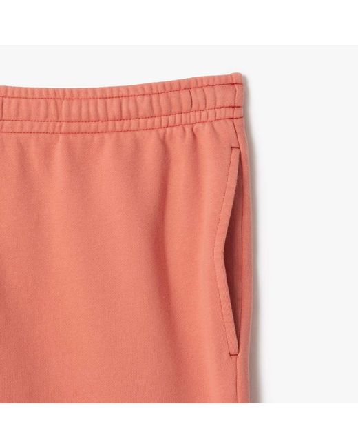 Lacoste Pink Washed Effect Printed Fleece Shorts for men