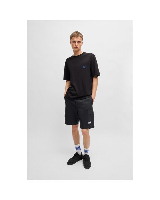 HUGO Black Giulio242 Straight Leg Trousers for men