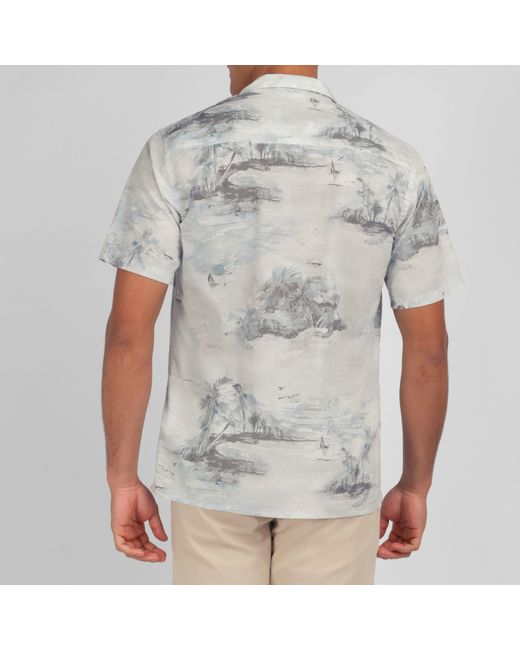 Eden Park Gray Shirt With Exclusive Palm Trees Print for men