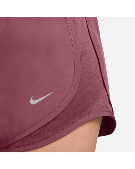 Nike Purple Tempo Dri-Fit Mid-Rise Brief-Lined Running Shorts