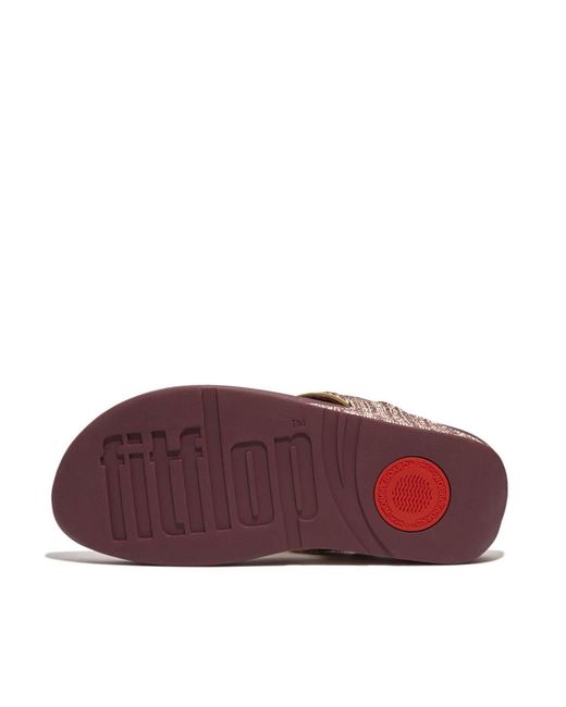 Fitflop Brown Lulu Shimmerweave Toe-Post Sandals