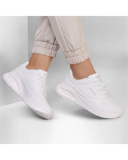 Skechers White Bob Buno Trainers