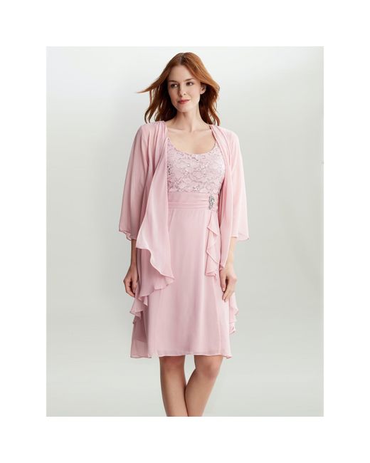 Gina Bacconi Pink Aribelle Short Empire Waist A-Line Dress