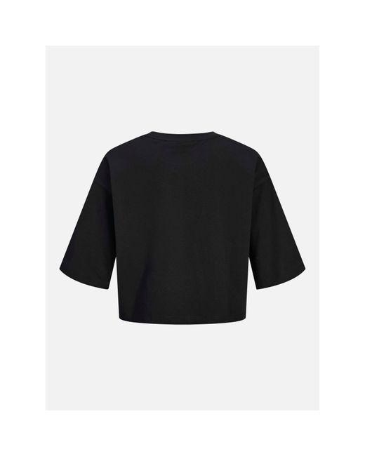 JJXX Black Andrea Loose Cropped T-Shirt Ladies