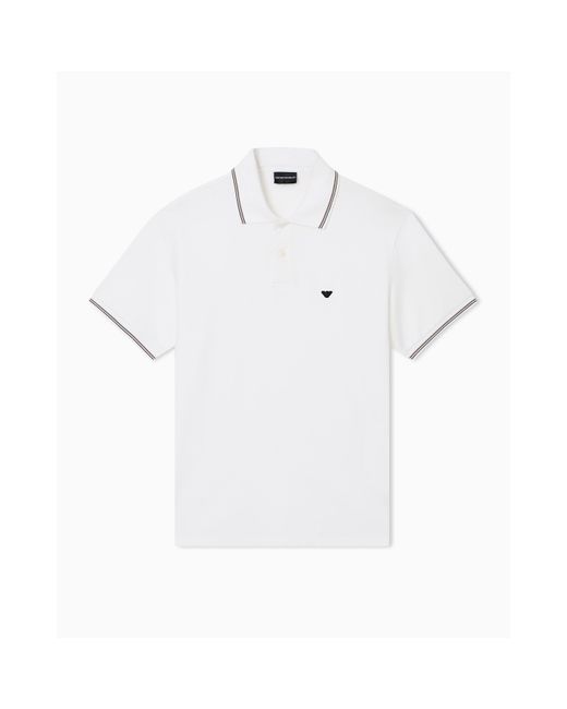 Emporio Armani White Short Sleeve Polo Shirt for men