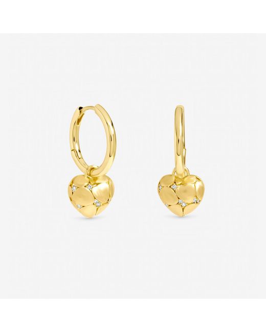 Jon Richard Metallic Plated Satin Heart Earrings
