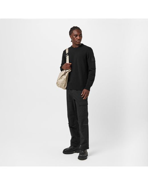 CP COMPANY METROPOLIS Black Crew-Neck Knitted Top for men