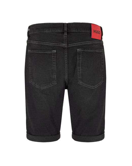 HUGO Black Denim Shorts for men