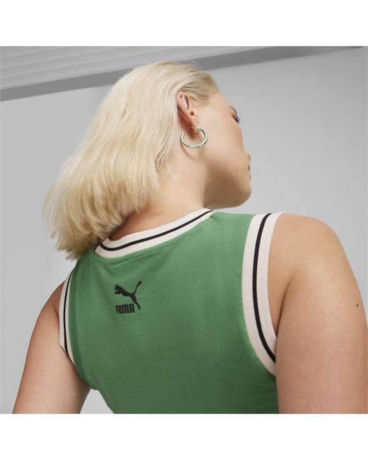 PUMA Green Team For The Fanbase Graphic Cr Crop Top