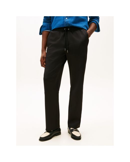 Tommy Hilfiger Black Open Hem Fleece Joggers for men