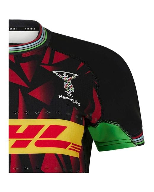 Castore Black Harlequins Rugby Shirt 2024 2025