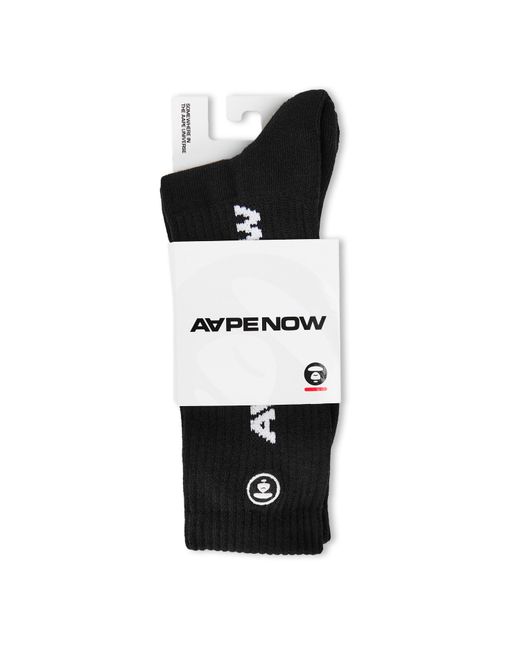 Aape Black Crew Socks for men