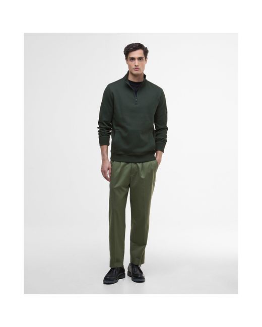 Barbour Green Ilford Interlock Half-Zip Sweatshirt for men