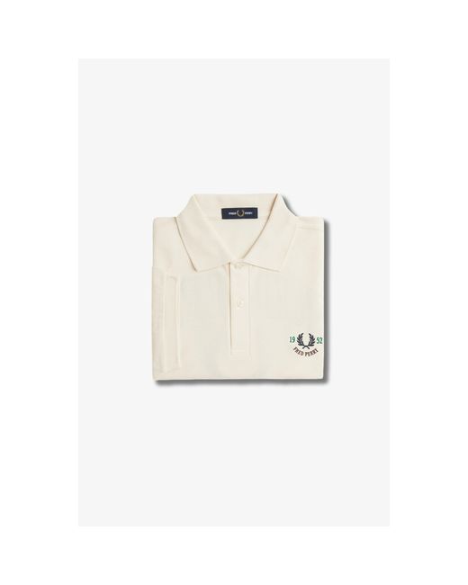Fred Perry Natural Club Back Print Short Sleeve Polo Shirt for men