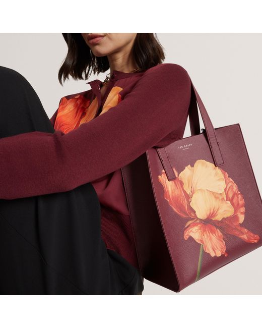 Ted Baker Pink Floral Graphic Small Icon Tote Bag