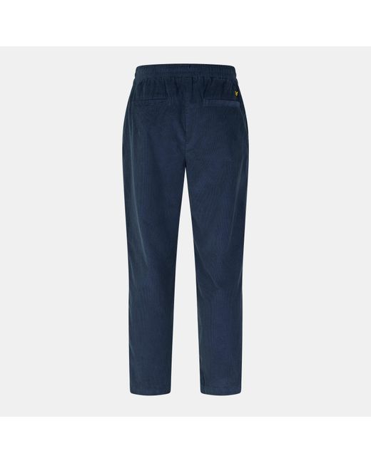 Lyle & Scott Blue Loose Wide Leg Trouser for men
